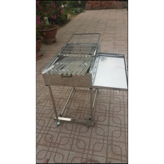 Bếp nướng than ngoài trời.Inox Tốt + Tặng kèm Có Vĩ Nướng + Vĩ dựng than