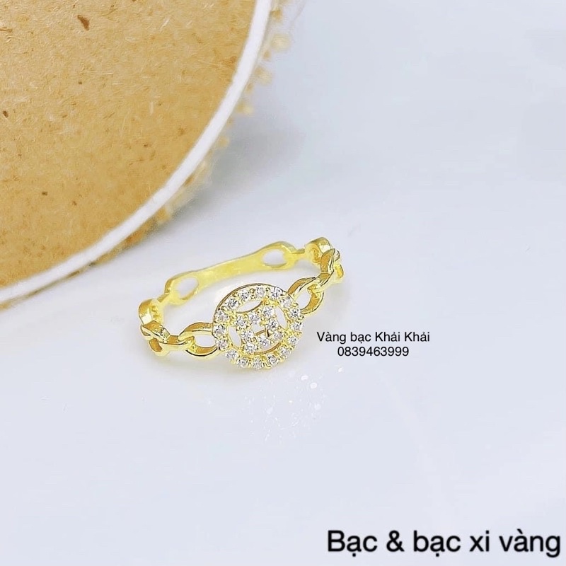 Nhẫn kim tiền bạc ta mạ vàng 24kara đem lại tài lộc may mắn - Vàng Bạc Khải Khải