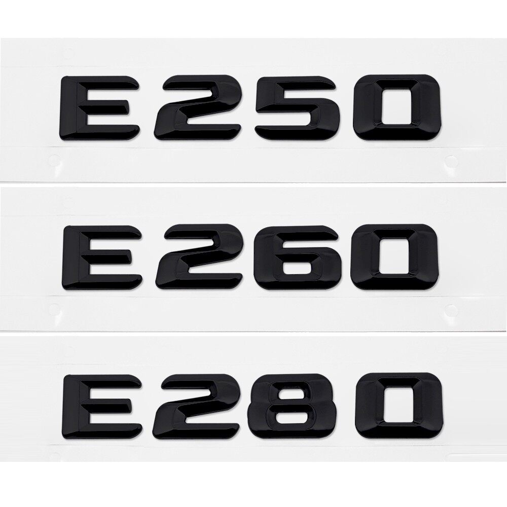 Miếng Dán Hình Chữ Số 3D Màu Đen Và Bạc Trang Trí Xe Hơi Mercedes Benz E55 E63 E180 E200 E220 E230 E240 E250