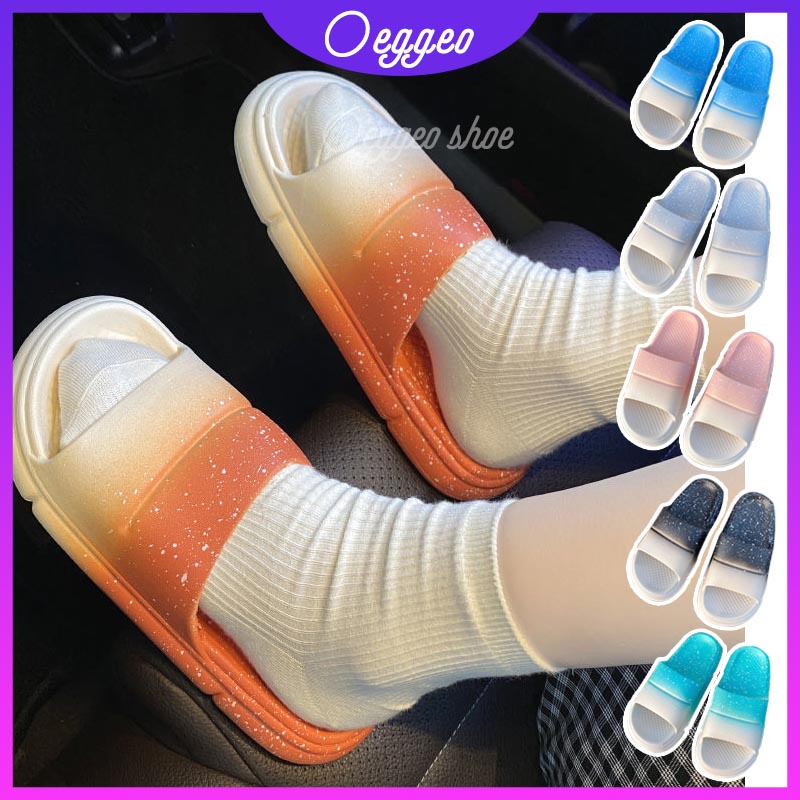 Oeggeo shop Dép Đế Dày Màu Gradient Cho Nam Và Nữ