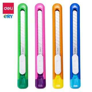 Dao rọc giấy (nhỏ) vỏ nhưa nhiều màu neon Deli - E2054, sản phẩm chất lượng cao và được kiểm tra kỹ trước khi giao hàng
