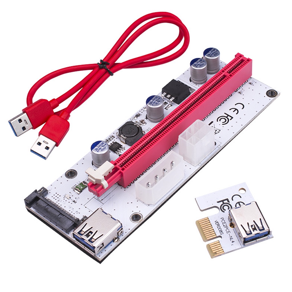 Thẻ chuyển đổi mở rộng LATTCURE PCI-E khe A cố định 16x sang 1x 60cm có dây cáp nguồn ổn định chắc chắn 3 đèn LED chỉ báo | BigBuy360 - bigbuy360.vn