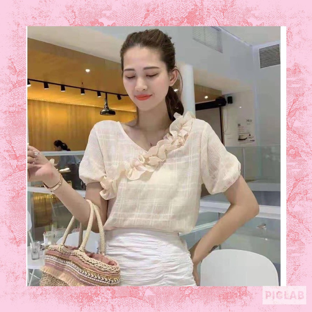 Áo kiểu viền bèo