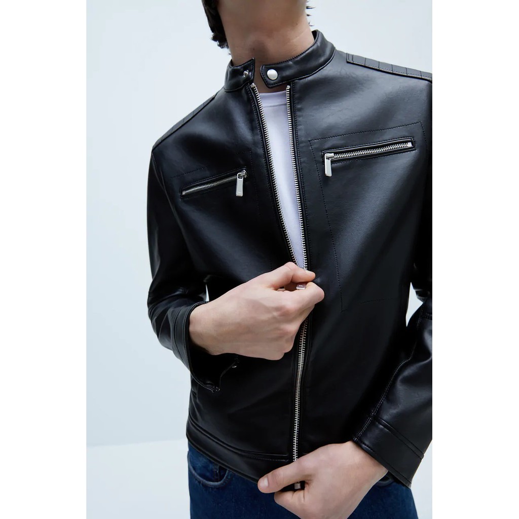 ÁO KHOÁC DA ZARA MAN BIKER JACKET CHÍNH HÃNG