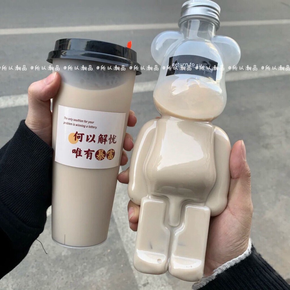 Bình nước hình gấuFREESHIPngôi sao nhựa 500ml siêu xinh cực phẩm hot hit