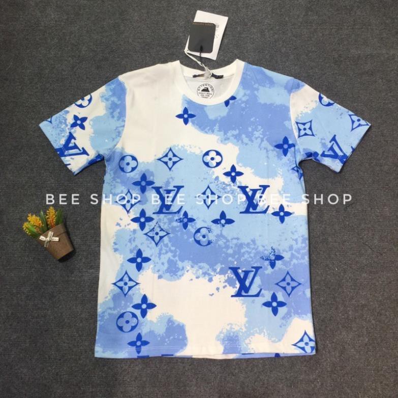 Áo phông LV mây loang, áo thun đôi nam nữ, áo t-shirt cổ tròn - Bee Shop New ་