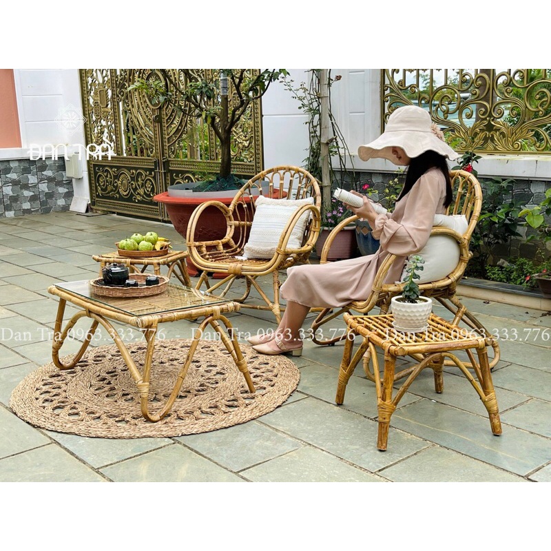 Ghế mây mào gà, ghế mây thư giãn loại 1 cao cấp form chuẩn, nội thất mây tre Đan Trà