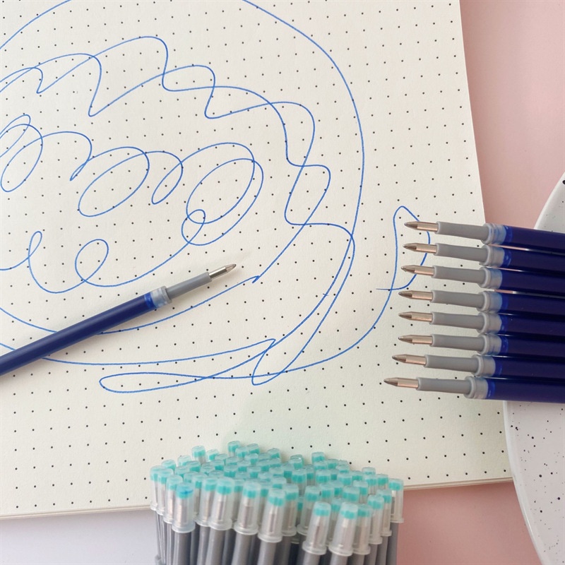 Bút Bi 10 Ngòi 0.5mm Mực Đen Đỏ Xanh Đỏ Dành Cho Văn Phòng