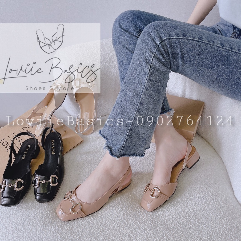 DÉP SỤC NỮ LOVIIE BASICS ĐẾ VUÔNG - SỤC NỮ MŨI VUÔNG ĐÍNH KHOÁ THỜI TRANG D211016 - G211121