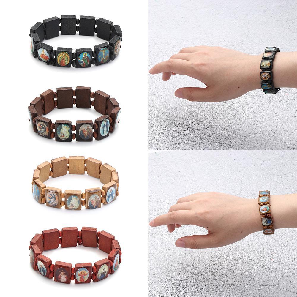 Vòng Đeo Tay Màu Đen Bằng Gỗ Khắc Chữ Jesus Thời Trang Cho Nam Và Nữ