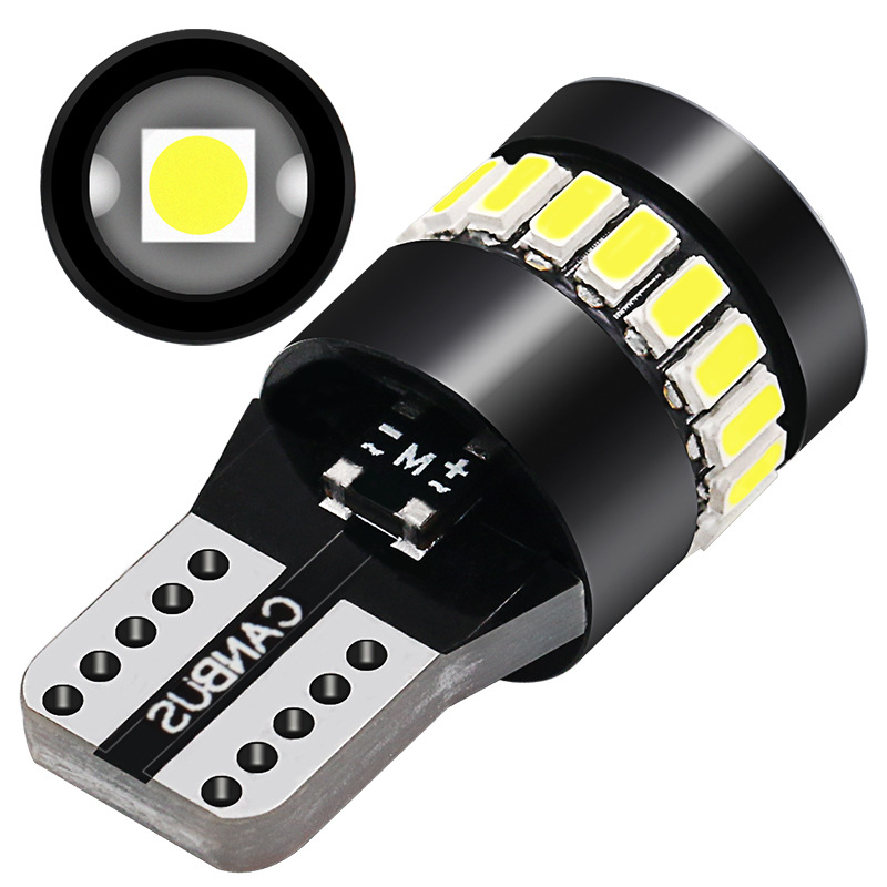 Set 2 đèn LED tín hiệu T10 18SMD 3014 Canbus 12V 6000K cho xe hơi