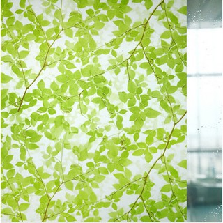 Cuộn 5m pvc giấy dán kính khổ 60cm - Chiếc lá xanh UK002