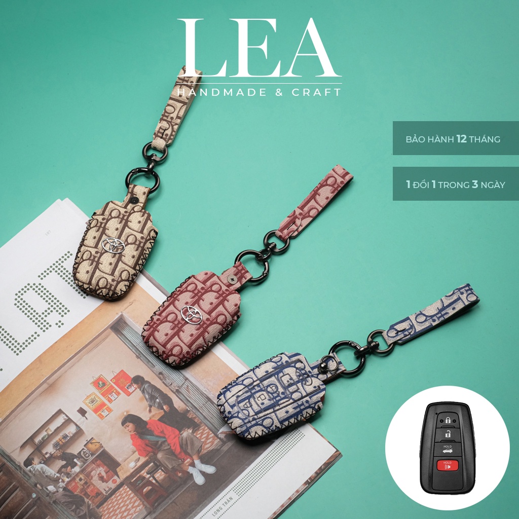 Ốp da bảo vệ chìa khoá Toyota Corolla Cross Camry Altis 2022  khâu tay có dây tay cầm TCRV AD