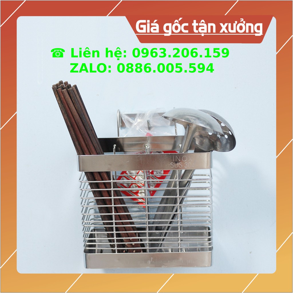 Rổ đựng đũa, thìa, muỗng, muôi. Rổ đôi la inox 201