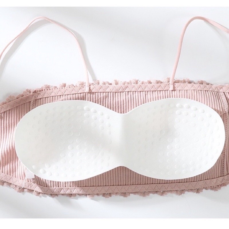 Áo Bra Gân Tăm 2 Dây Móc Cài Sau Viền Ren Hoa 8832