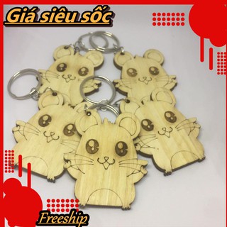 Giá Sốc số lượng có hạn,móc khóa gỗ veneer cao cấp hình chuột Jerry cute,Lucky & happystore