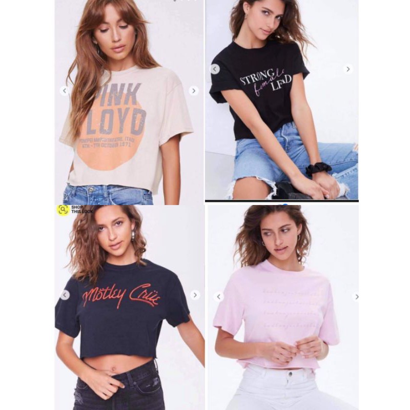 Áo thun Crop top F21 nhiều mẫu đẹp