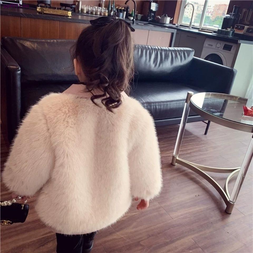 Áo khoác cotton giả lông cáo dày ấm áp phong cách Hàn Quốc thời trang 2021 mới cho bé gái
