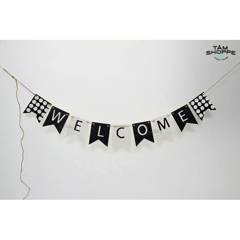 Dây treo chữ WELCOME trắng đen số 11