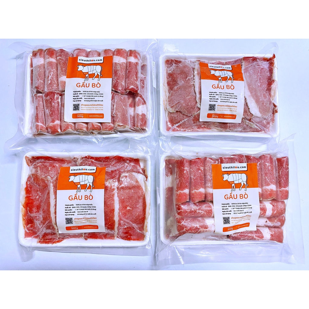 Gầu Bò Mỹ 500g - Thịt Bò Nhúng Lẩu - Siêu Thị Lẩu &amp; Đồ Nướng