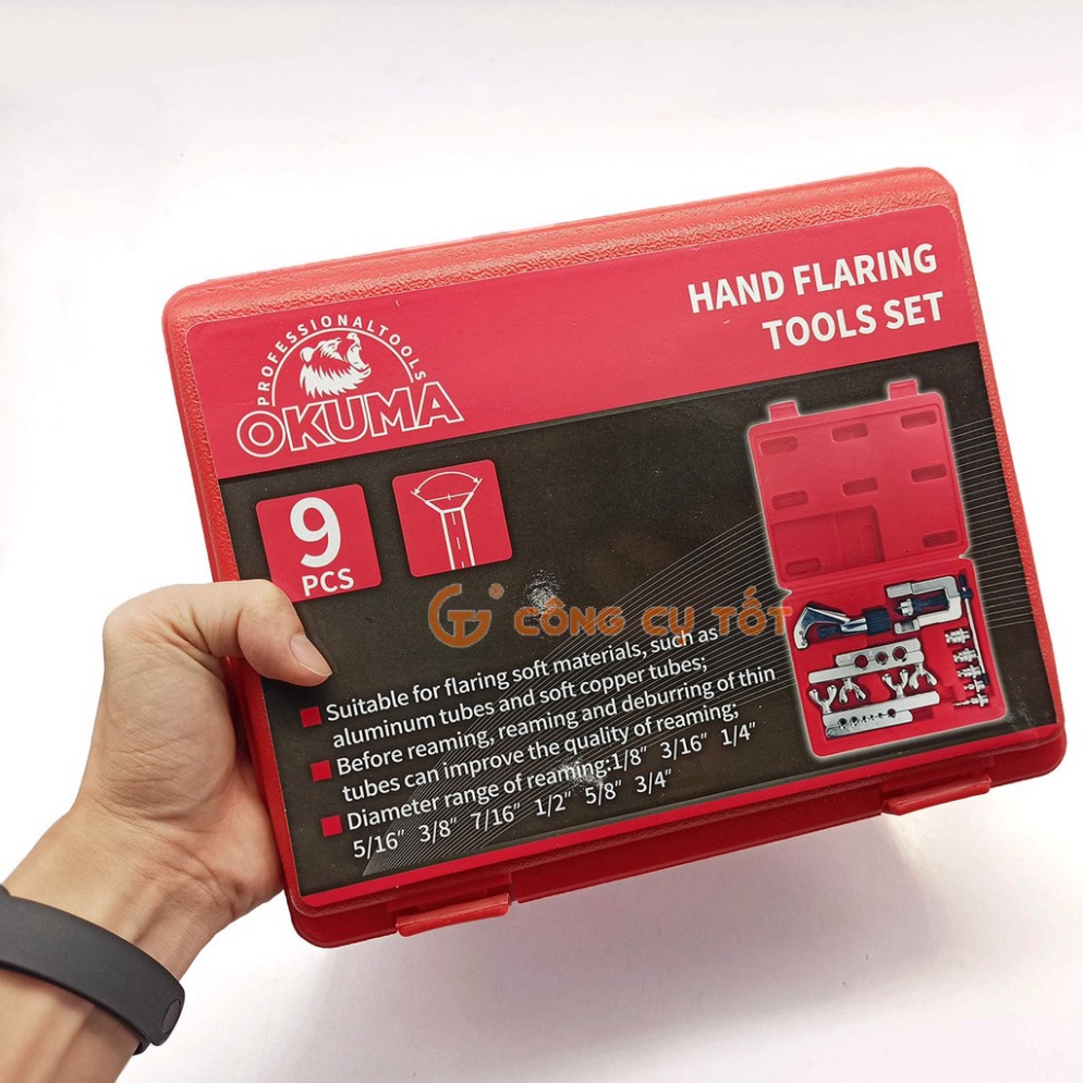 Bộ lã ống loe và nong ống đồng OKUMA 8 cỡ 1/8-3/4
