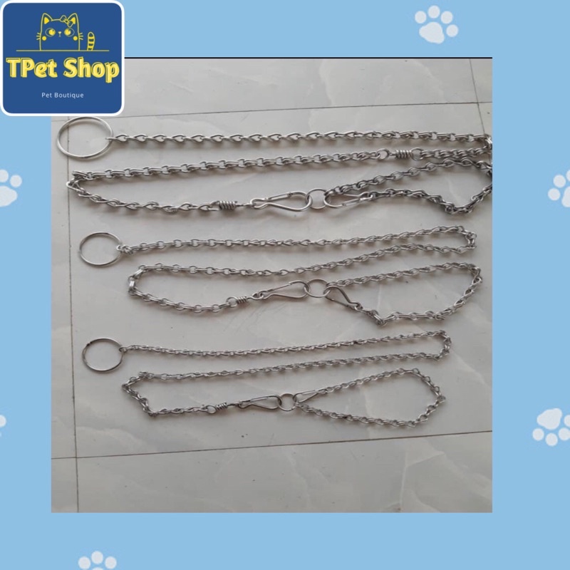 Dây Dắt Dây Xích Kèm Vòng Cổ Đan Kép Inox 304 DDVC014
