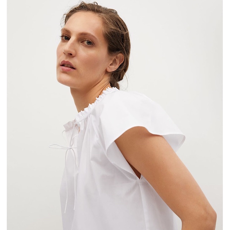 Áo Sơ Mi Kiểu Cổ Nhún Bèo Mango