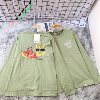 Áo thun dài tay xanh bơ ulzzang - ẢNH THẬT