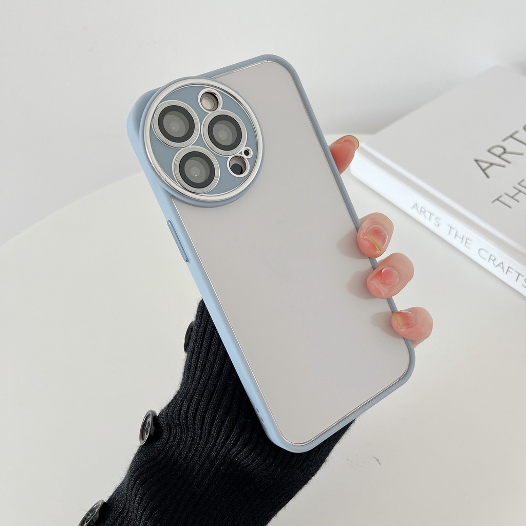 Ốp Điện Thoại Trong Suốt Có Khung Kim Loại Bảo Vệ Camera Cho IPhone 13 pro max 12 11 pro max 11 pro max