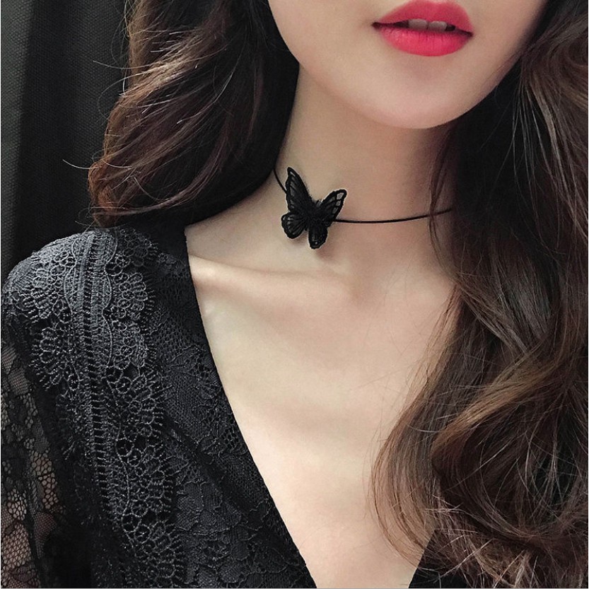 Vòng cổ choker hồ điệp cao cấp