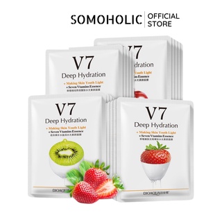 Mặt nạ dưỡng da giấy cấp ẩm dưỡng trắng da giảm thâm nội địa trung Bioaqua V7 Somoholic MSK6