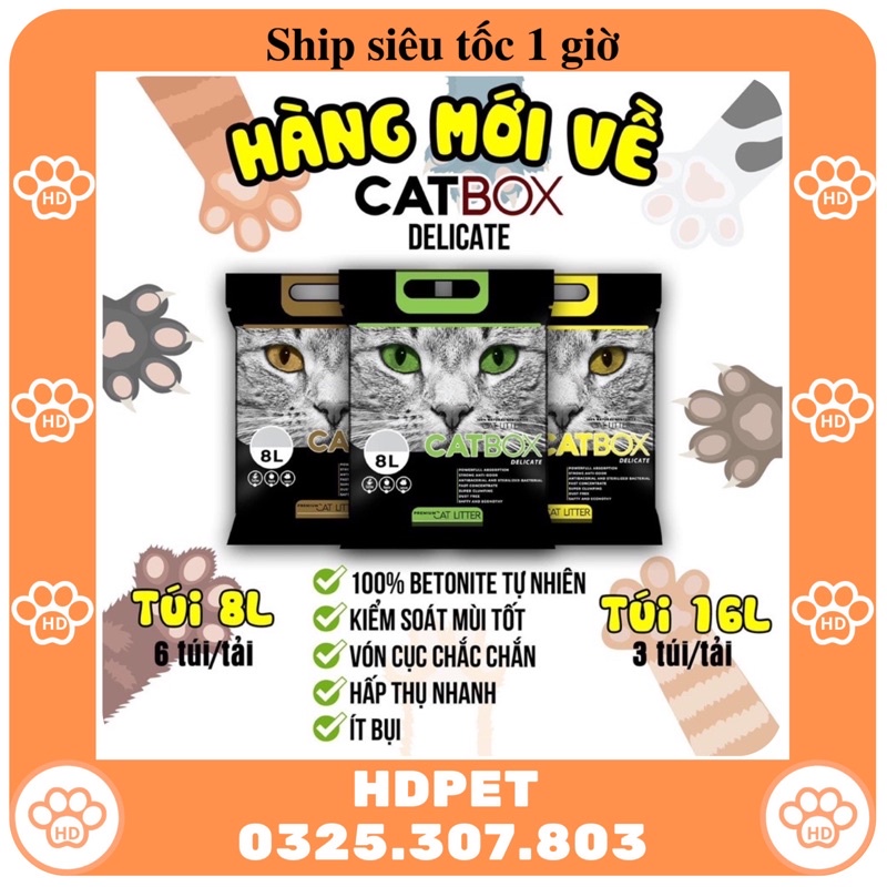 (Ship nhận hàng sau 1h) Cát vệ sinh cho mèo Catbox luxury 16L