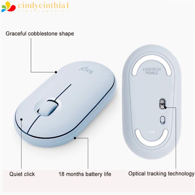 Chuột Bluetooth Không Dây Logitech Pebble M350 5.2+2.4G
