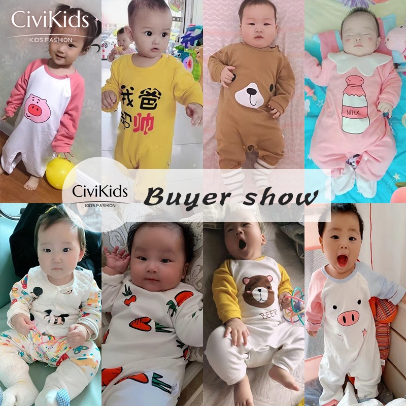 Bộ Áo Liền Quần Bằng Cotton Trơn Tay Dài Dành Cho Bé Trai 3 Tháng 1200