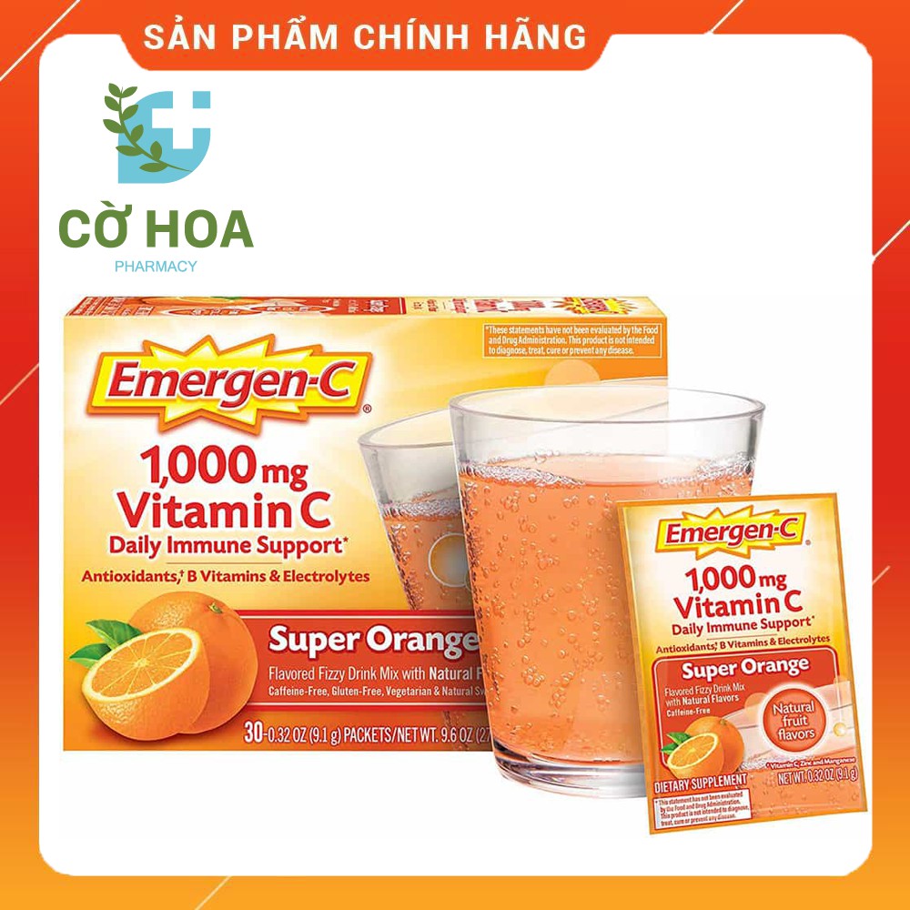 Gói C sủi hương trái cây Emergen-C Vitamin C 1000 mg - Hộp 30 gói | Thế Giới Skin Care