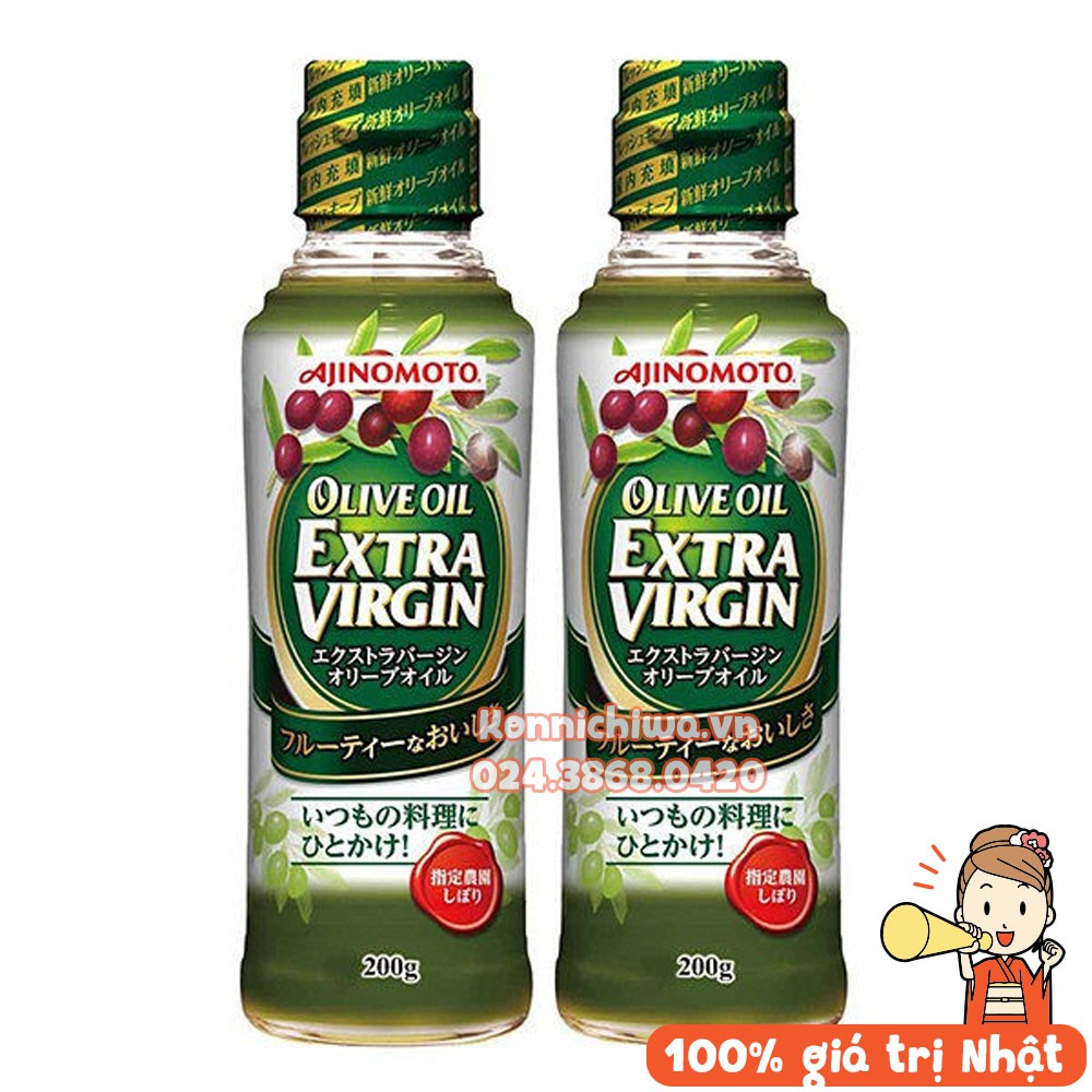 Dầu Olive Extra Virgin AJINOMOTO 200g nguyên chất - gia vị bổ sung bữa ăn dặm cho bé Nhật Bản