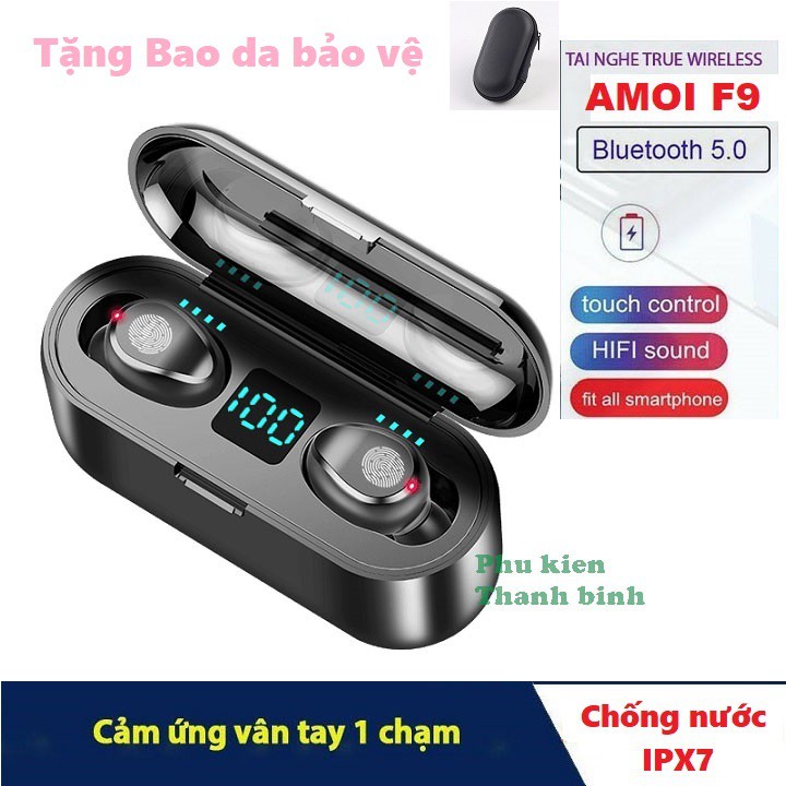 Tai Nghe Bluetooth True Wireless Amoi F9  Bản Quốc Tế | cảm ứng 1 chạm | Kháng Nước IPX 7 | BigBuy360 - bigbuy360.vn