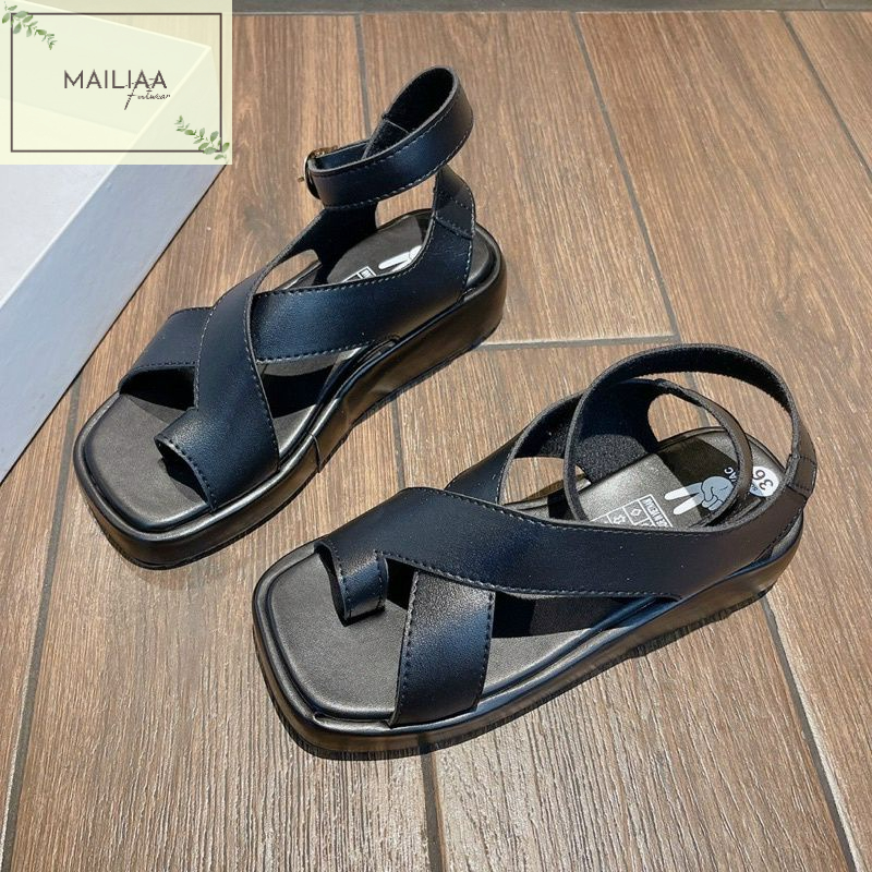 Sandal quai chéo xỏ ngón MAILIAA đế xuồng cao 3 phân đi êm chân