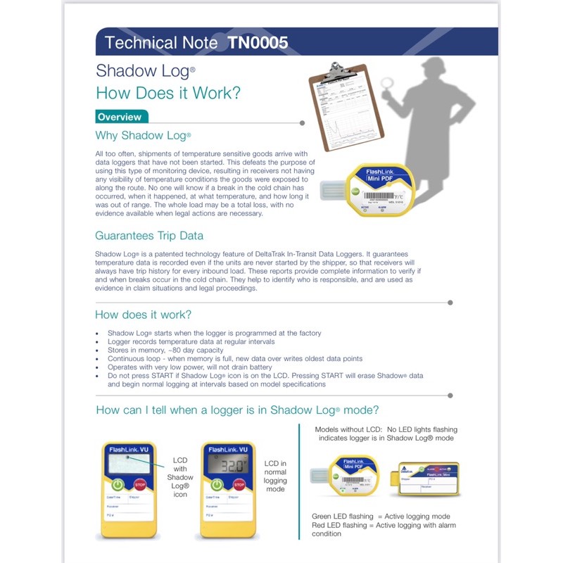 DeltaTrak FlashLink 31010 Mini PDF in-Transit Temperature Data Logger 10-Pack