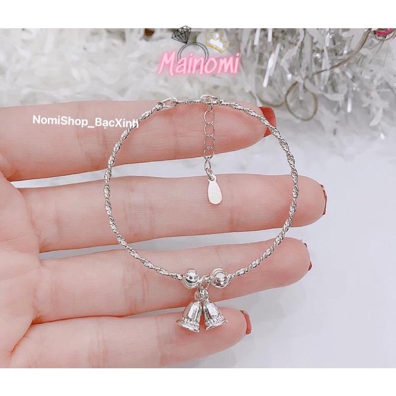 Vòng tay trẻ em, lắc bạc cho bé gái chuông xinh xắn dễ thương Mainomi Shop Bạc Xinh