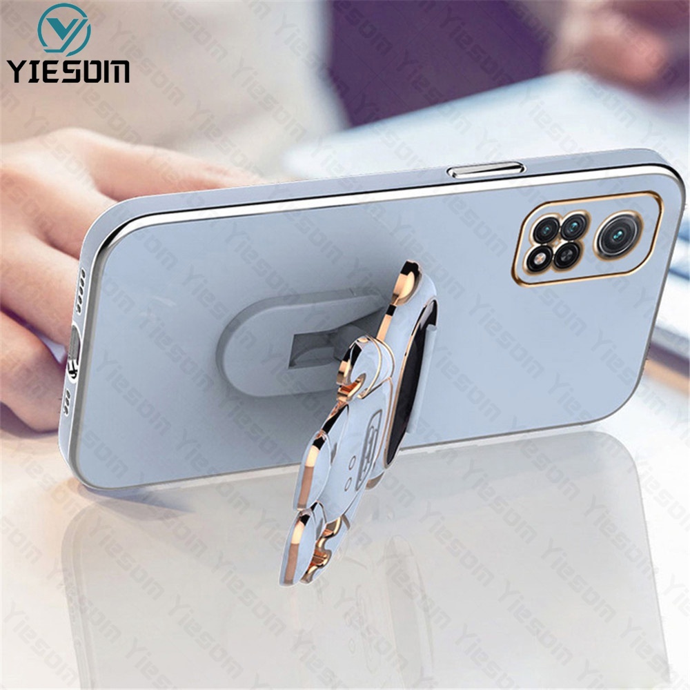 Ốp Điện Thoại Silicon Dẻo Mạ Màu Hình Phi Hành Gia Sang Trọng Cho Xiaomi Redmi Note 11 10 Pro 11S 10S 4G 5G 9S 9 Pro