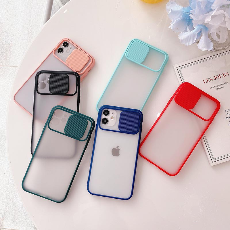 Mới Ốp Điện Thoại Pc Mềm Mặt Nhám Có Nắp Trượt Bảo Vệ Ống Kính Máy Ảnh Cho Iphone11