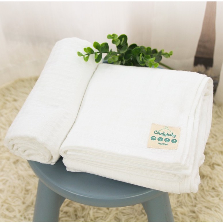 Made in Việt Nam - Set 2 khăn mặt - khăn kỳ tắm cho bé 100% Cotton cao cấp Comfybaby