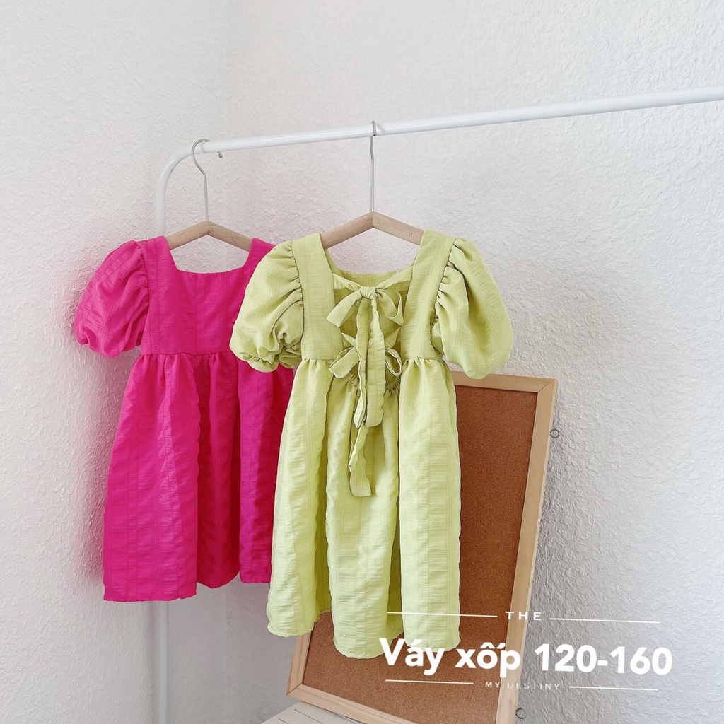 Váy nhún xốp cộc tay size đại cho bé