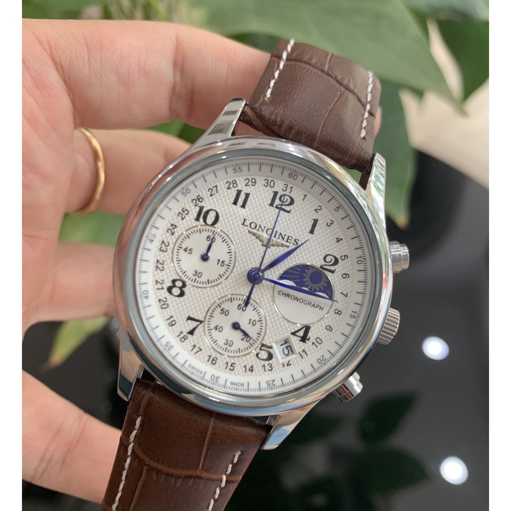 Đồng hồ nam - LONGINES Chạy full kim - dây da cao cấp | BigBuy360 - bigbuy360.vn