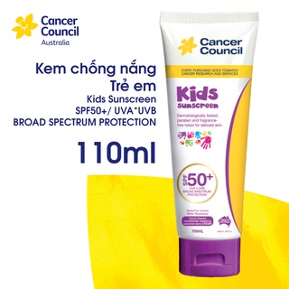 Kem chống nắng trẻ em Cancer Council Kids SPF 50+/PA ++++ 110ml