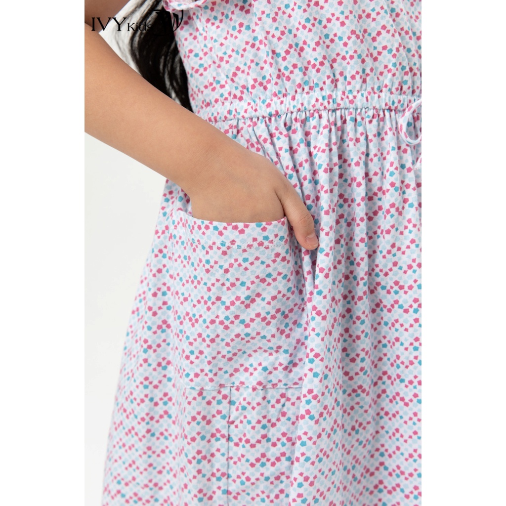 Đầm thun tay hến bé gái IVY moda MS 42G1324
