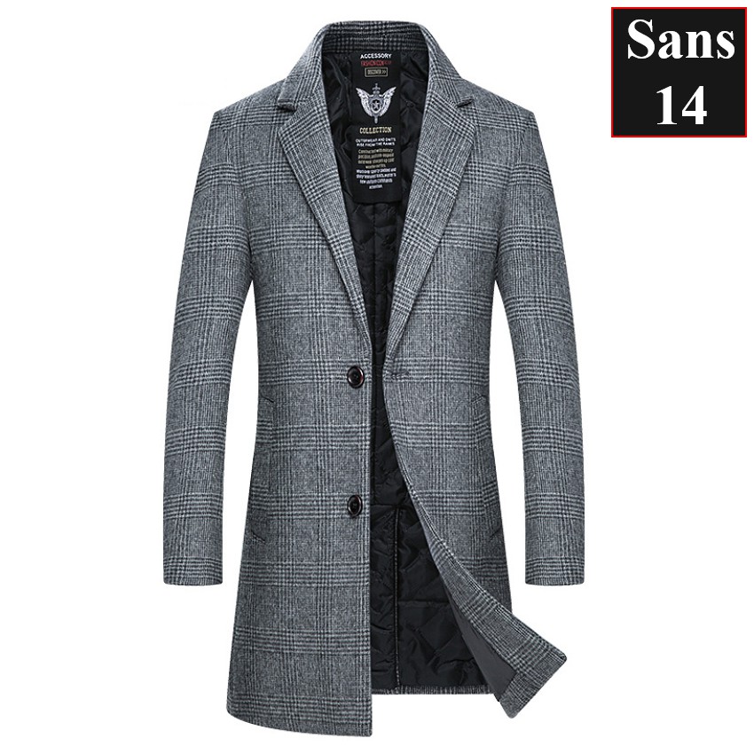 Áo khoác nam blazer dạ lót lông cừu Sans04 dáng ngắn dày mangto hàn quốc trần ...