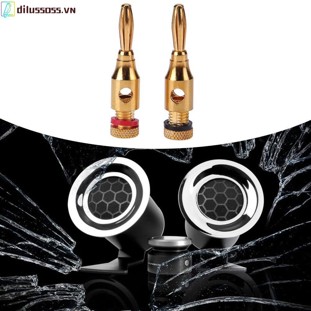 Bộ 2 cái phích cắm chuối mạ vàng nối âm thanh loa phát nhạc DIY