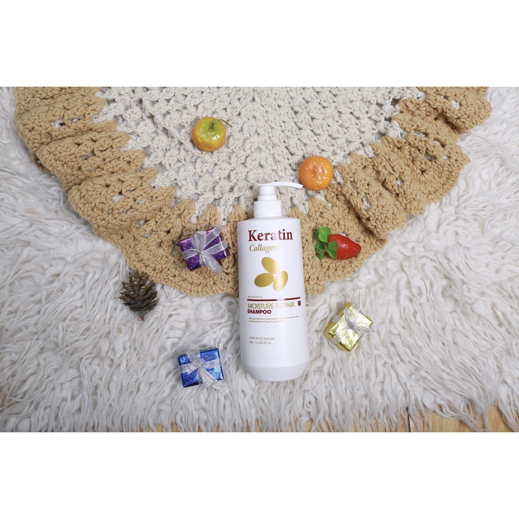 Cặp Dầu Gội Và Xả KERATIN 3in1 Hương Thơm Nước Hoa 1000ml